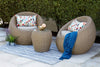 Quality Outdoor Living 65-517547 Aspen Chat Set, Tan Wicker + Tan Cushions